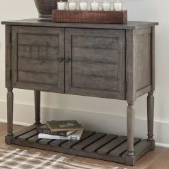 Ashley Furniture Lennick - Antique Gray - Accent Cabinet Cabinets
