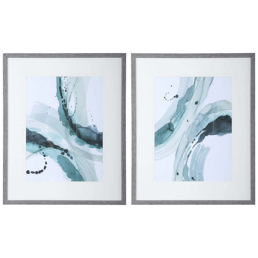 Accessories Uttermost Depth Abstract Watercolor Prints, S/2 3 Accessories Uttermost Depth Abstract Watercolor Prints, S/2
