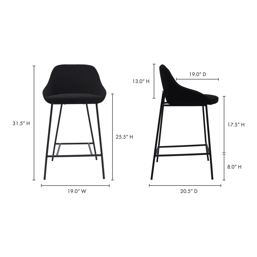 Moe's Home Collection Stools Shelby Counter Stool Black 9 Moe's Home Collection Stools Shelby Counter Stool Black