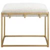 Uttermost Paradox Small Gold & White Shearling Bench 1 Uttermost Paradox Small Gold & White Shearling Bench