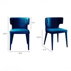Moe's Home Collection Jennaya Dining Chair Teal 8 Moe's Home Collection Jennaya Dining Chair Teal