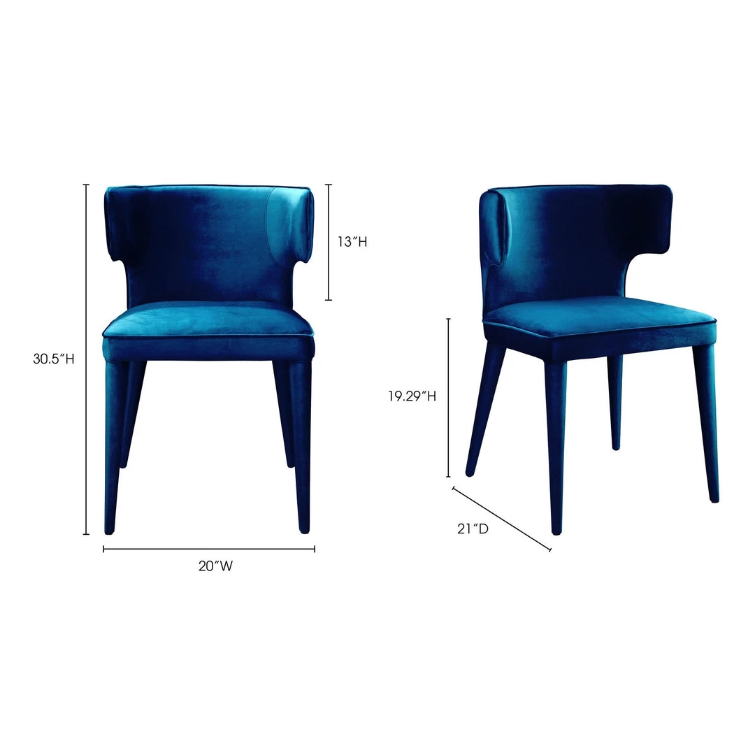 Moe's Home Collection Jennaya Dining Chair Teal 5 Moe's Home Collection Jennaya Dining Chair Teal