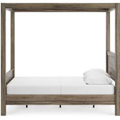 Signature Design By Ashley® Shallifer - Brown - Queen Canopy Bed Beds