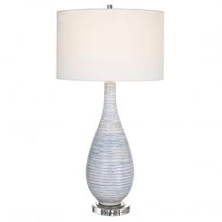 Uttermost Clariot Ribbed Blue Table Lamp Accessories