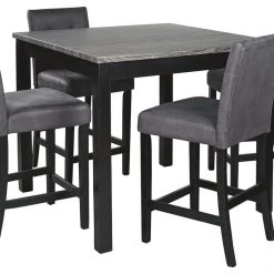 Ashley Furniture Dining Room Sets Garvine - Black / Gray - Square Counter Tbl Set (5/cn)