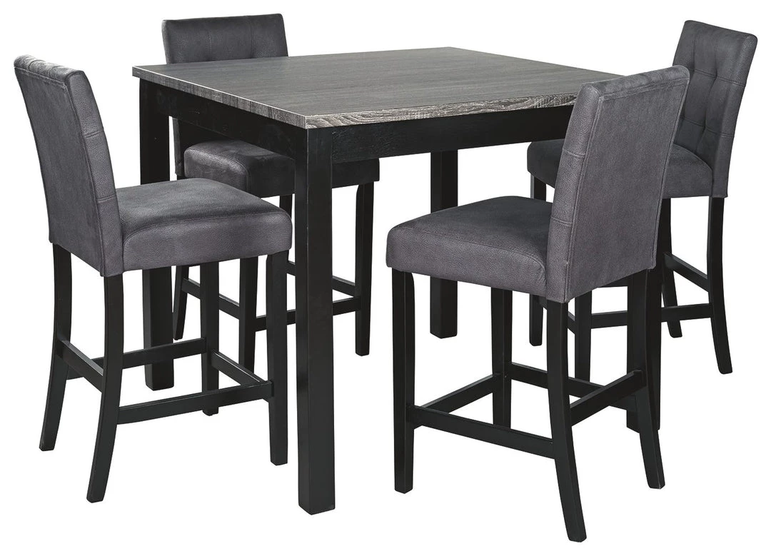 Ashley Furniture Dining Room Sets Garvine - Black / Gray - Square Counter Tbl Set (5/cn) 4 Ashley Furniture Dining Room Sets Garvine - Black / Gray - Square Counter Tbl Set (5/cn)