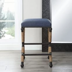 Stools Uttermost Firth Rustic Navy Counter Stool