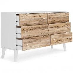 Ashley Furniture Piperton - Brown / White - Six Drawer Dresser Dressers