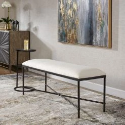 Uttermost Avenham Black Framed Bench Benches