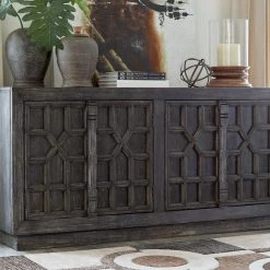 Ashley Furniture Cabinets Roseworth - Distressed Black - Accent Cabinet