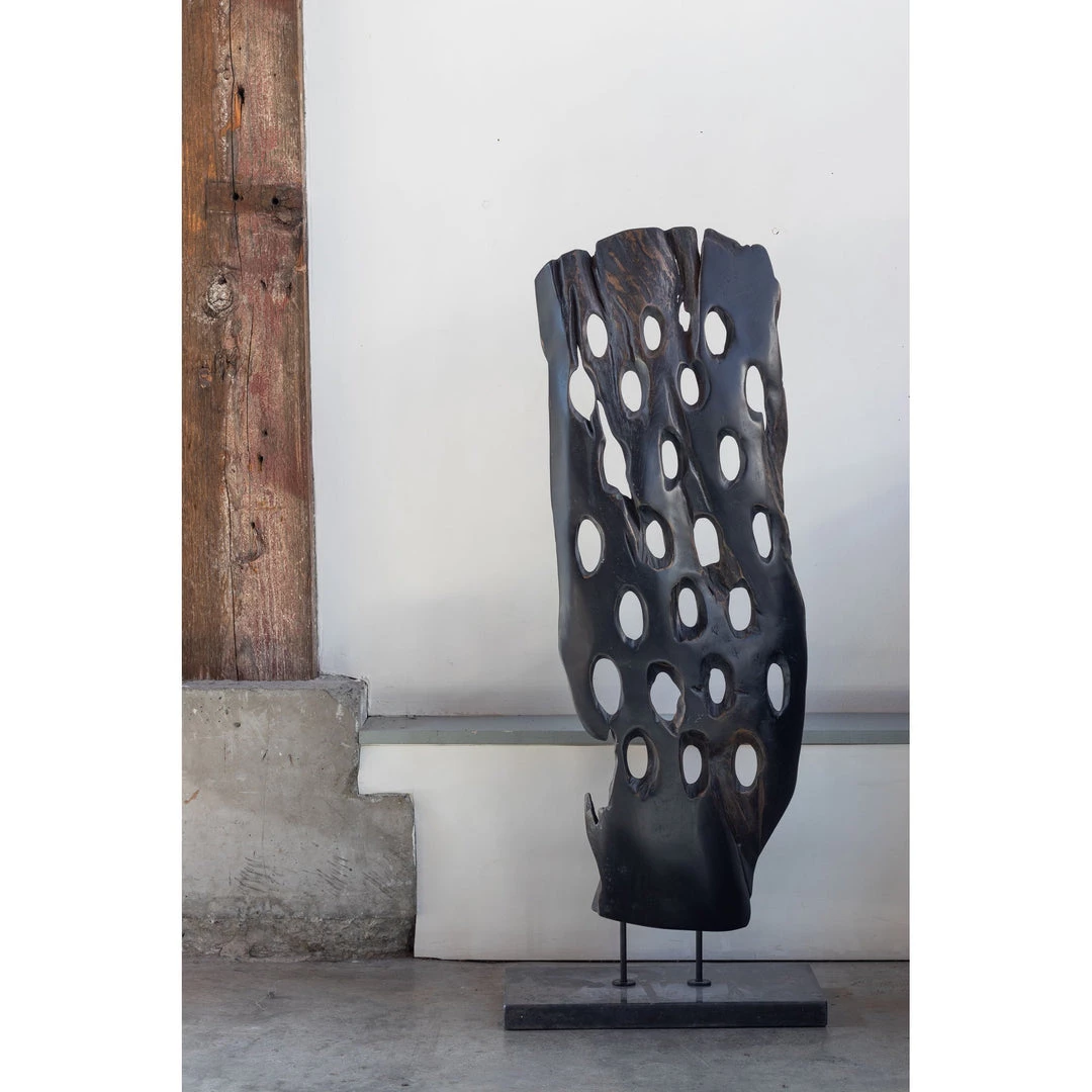 Moe's Home Collection Wood Abstract Art Weathered Grey 4 Moe's Home Collection Wood Abstract Art Weathered Grey