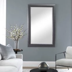 Uttermost Caldera Textured Gray Mirror