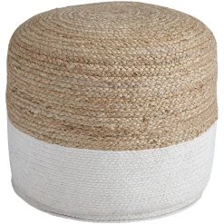 Ashley Furniture Sweed - Natural/white - Pouf - Round