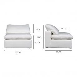 Moe's Home Collection Sectional Pieces Terra Condo Slipper Chair Livesmart Fabric Cream