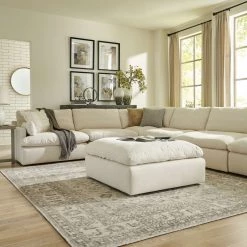 Ashley Furniture Tanavi - Linen - Oversized Accent Ottoman Ottomans