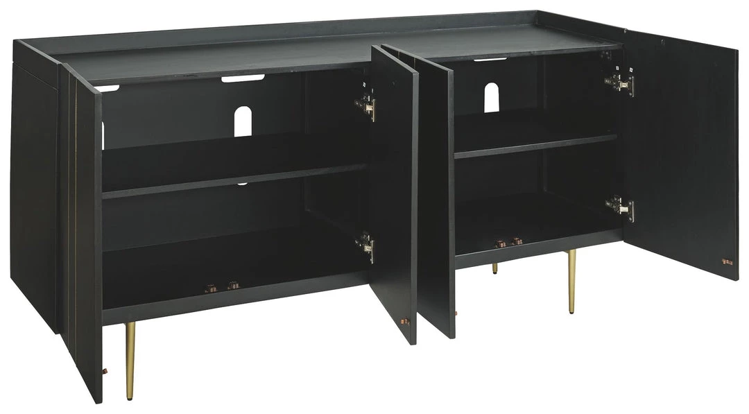 Ashley Furniture Cabinets Brentburn - Black/gold Finish - Accent Cabinet 8 Ashley Furniture Cabinets Brentburn - Black/gold Finish - Accent Cabinet