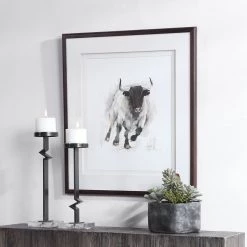 Accessories Uttermost Rustic Bull Framed Animal Print