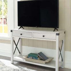 Ashley Furniture Bayflynn - Whitewash - Console Sofa Table With 2 Drawers Tables