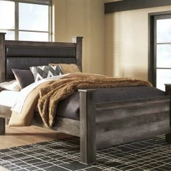 Signature Design By Ashley® Wynnlow - Gray - Upholstered Poster Bed