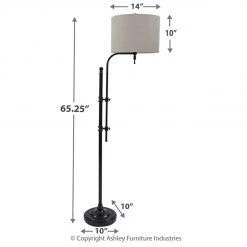 Ashley Furniture Anemoon - Black - Metal Floor Lamp (1/cn) Accessories