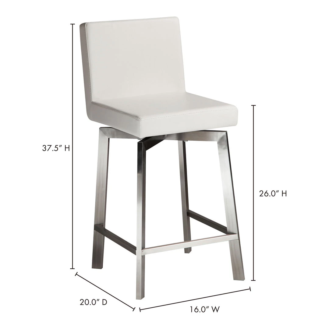 Moe's Home Collection Giro Swivel Counter Stool White 4 Moe's Home Collection Giro Swivel Counter Stool White