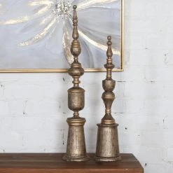 Uttermost Nalini Antique Gold Finials S/2