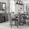 Signature Design By Ashley® Dining Room Sets Myshanna - Dark Gray - 6 Pc. - Counter Extension Table, 4 Barstools, Server 1 Signature Design By Ashley® Dining Room Sets Myshanna - Dark Gray - 6 Pc. - Counter Extension Table, 4 Barstools, Server