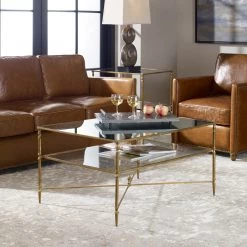 Uttermost Henzler Mirrored Glass Coffee Table Tables