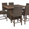 Signature Design By Ashley® Paradise Trail - Ultimate Best In Class Fire Pit Table, 6 Barstools