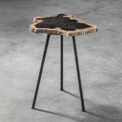 Tables Uttermost Mircea Petrified Wood Accent Table