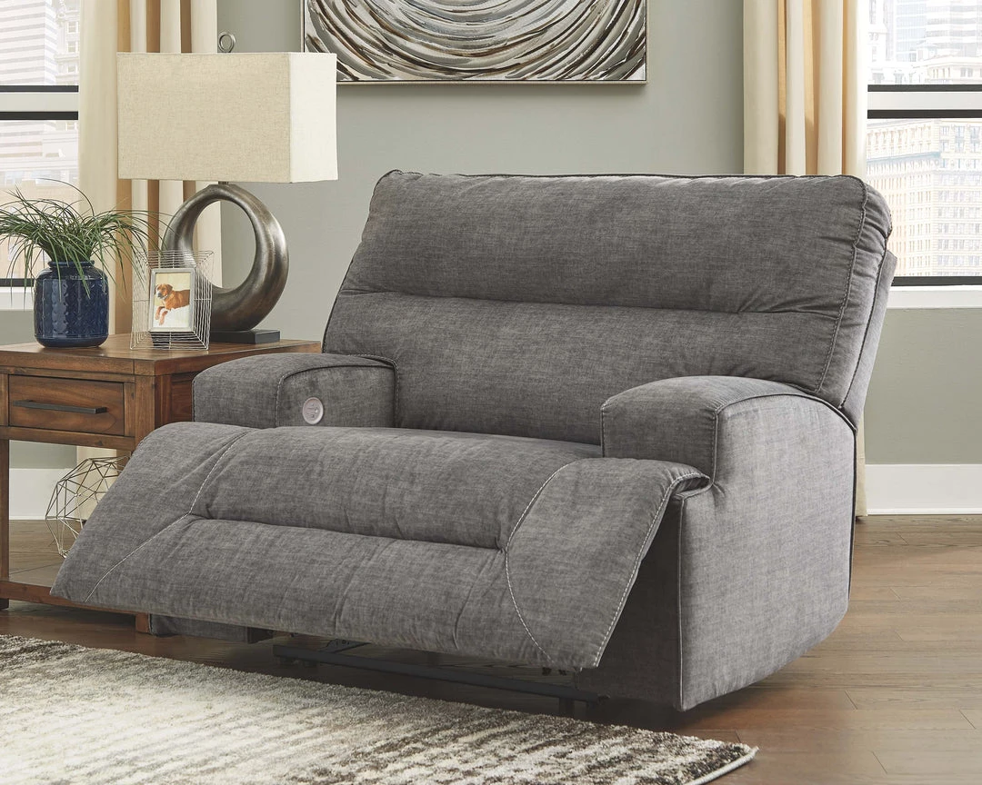 Ashley Furniture Coombs - Charcoal - Wide Seat Power Recliner 6 Ashley Furniture Coombs - Charcoal - Wide Seat Power Recliner