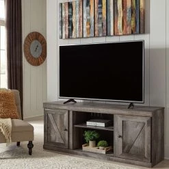 Ashley Furniture Wynnlow - Crossbuck - LG TV Stand W/Fireplace Option