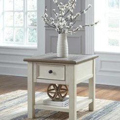 Ashley Furniture Tables Bolanburg - White / Brown / Beige - Rectangular End Table