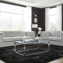 Signature Design By Ashley® Living Room Sets Josanna - Gray - 3 Pc. - Sofa, Loveseat, Chair
