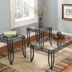 Ashley Furniture Exeter - Black/brown - Occasional Table Set (3/cn)