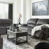 Signature Design By Ashley® Clonmel - Charcoal - 3 Pc. - Reclining Sofa, Loveseat, Recliner