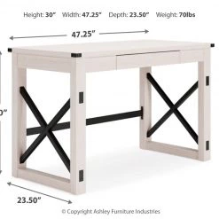 Ashley Furniture Desks Bayflynn - Whitewash - Home Office Desk