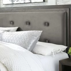 Signature Design By Ashley® Bedroom Sets Hyndell - Dark Ultimate Best In Class Dresser, Mirror, Upholstered Panel Bed With Bench Footboard