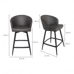 Moe's Home Collection Stools Webber Swivel Counter Stool Charcoal