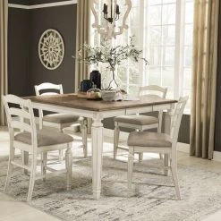 Signature Design By Ashley® Realyn - White - 5 Pc. - Counter Extension Table, 4 Barstools