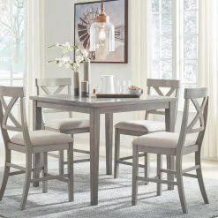 Signature Design By Ashley® Parellen - Dark Gray - 5 Pc. - Counter Table, 4 Barstools Dining Room Sets