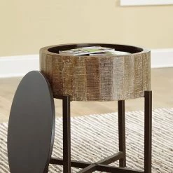 Ashley Furniture Nashbryn - Gray/brown - Round End Table