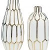 Ashley Furniture Mohsen - Gold Finish/white - Vase Set (2/cn)