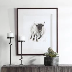 Accessories Uttermost Rustic Bull Framed Animal Print