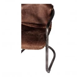 Moe's Home Collection Benedict Dining Chair Grazed Brown Leather -m2 Chairs