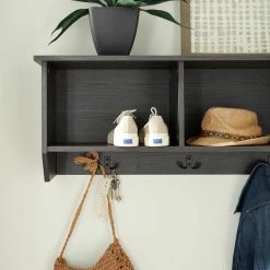 Ashley Furniture Mansi - Gray - Wall Shelf - 4-hooks