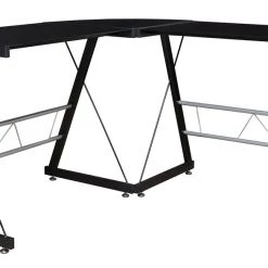 Ashley Furniture Mallistron - Black/silver - L-desk