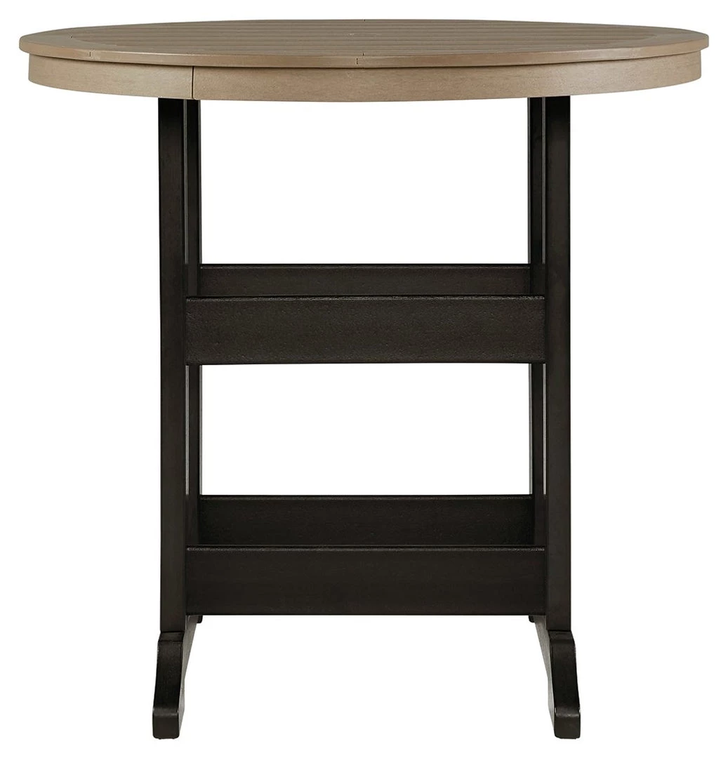 Signature Design By Ashley® Tables Fairen Trail - Black/driftwood - Round Bar Table W/umb Opt 4 Signature Design By Ashley® Tables Fairen Trail - Black/driftwood - Round Bar Table W/umb Opt