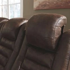 Signature Design By Ashley® Game - Bark - Pwr Rec Loveseat/con/adj Hdrst 17 Signature Design By Ashley® Game - Bark - Pwr Rec Loveseat/con/adj Hdrst