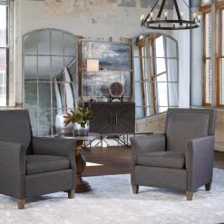 Uttermost Darick Charcoal Armchair Chairs